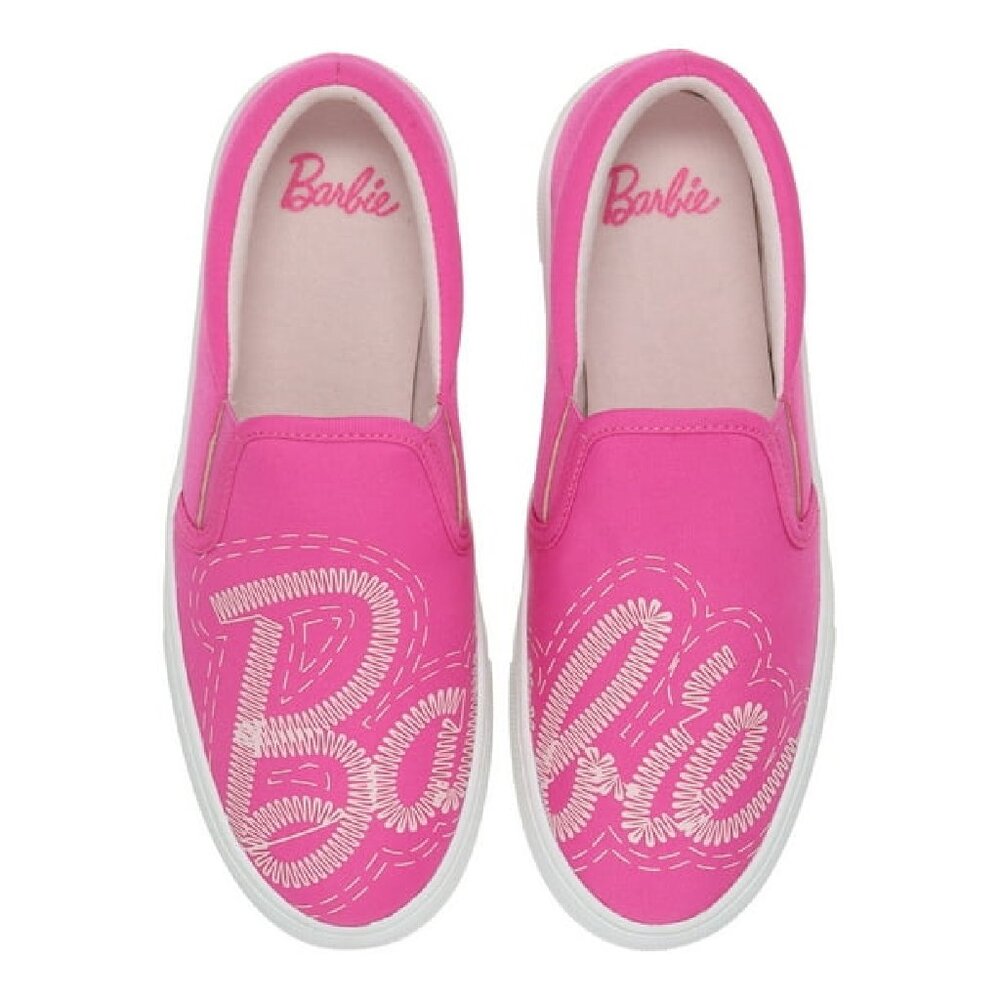 Barbie Mattel Casual Slip-On Canvas Sneakers Hot Pink Size 6-11 Available